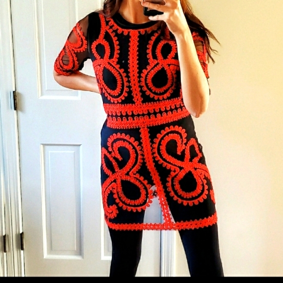 Ark & Co Dresses & Skirts - Ark & Co embroidered sheer dress🖤❤